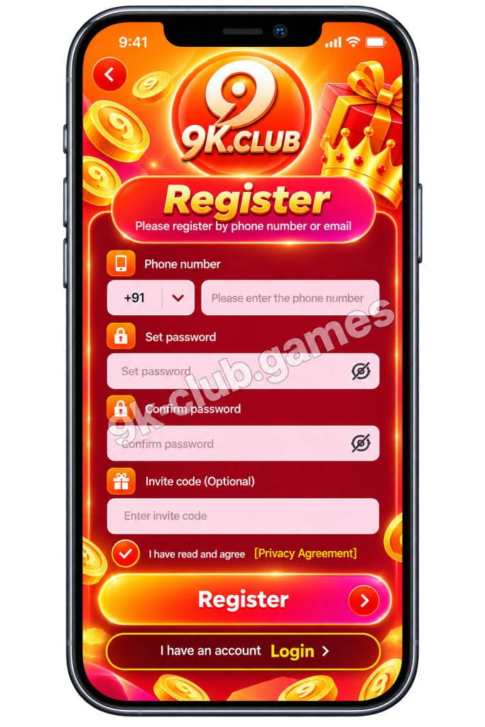 9K.Club Regiser